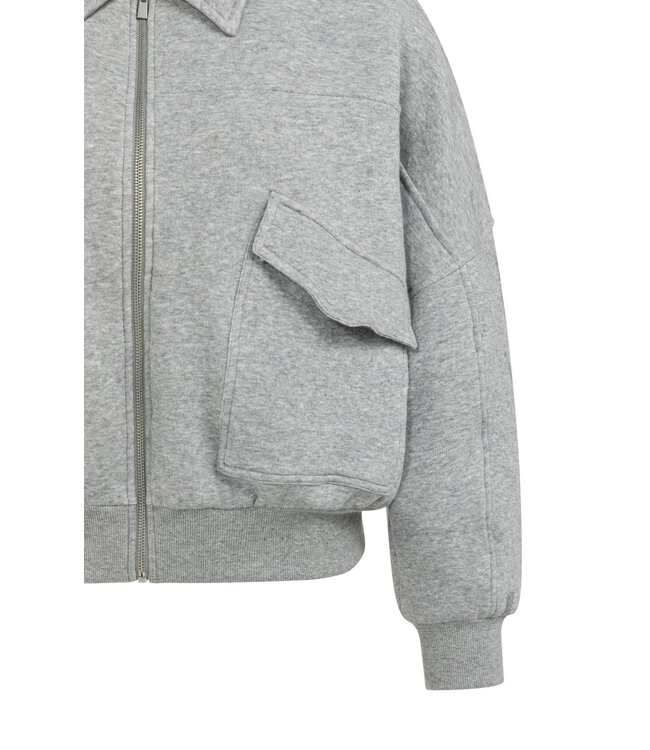 01-519047-602/990472  Sweat jacket with patch pockets and zip front closure