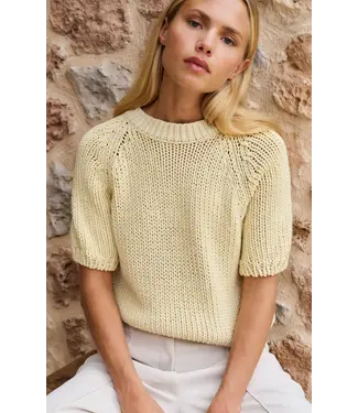 YAYA 01-000551-602/309151  Chunky knit sweater with short sleeves and round neck