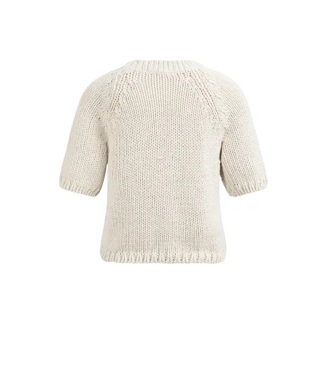 01-000551-602/99044  Chunky knit sweater with short sleeves and round neck