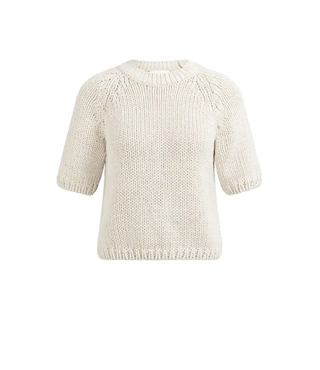 01-000551-602/99044  Chunky knit sweater with short sleeves and round neck
