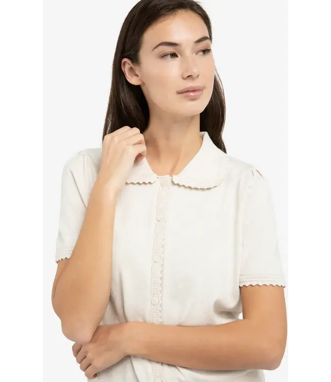 01-010145-602/990442  Knitted cardigan with short sleeves and buttons