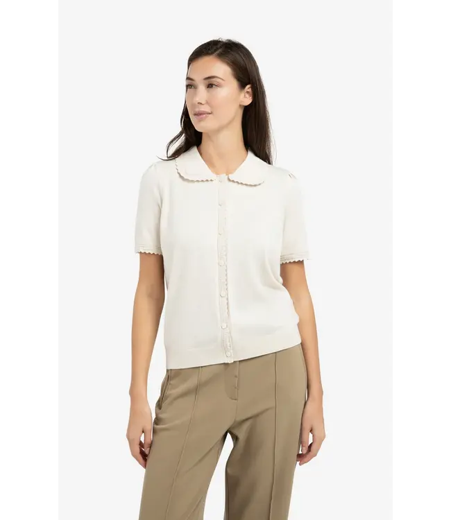 01-010145-602/990442  Knitted cardigan with short sleeves and buttons