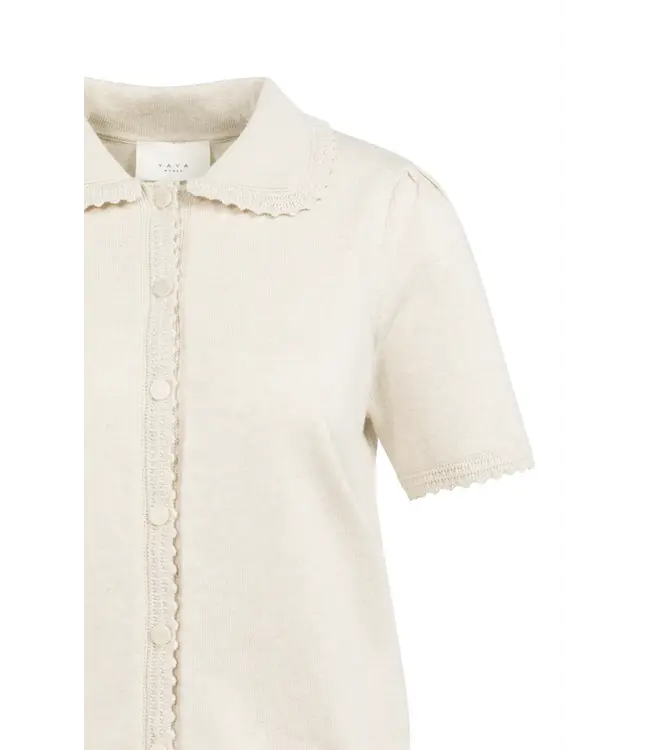 01-010145-602/990442  Knitted cardigan with short sleeves and buttons