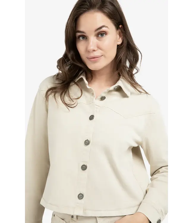 01-511049-602/99046  Colored denim jacket with decorative seams