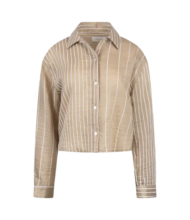 NKS02133-Army  Nelly Blouse Stripe