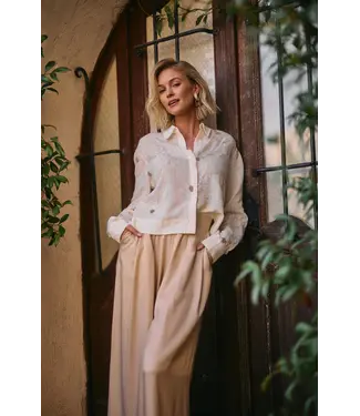 NUKUS NKS02167-Off White  Adora Blouse Embroidery