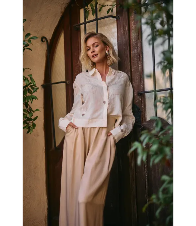 NKS02167-Off White  Adora Blouse Embroidery