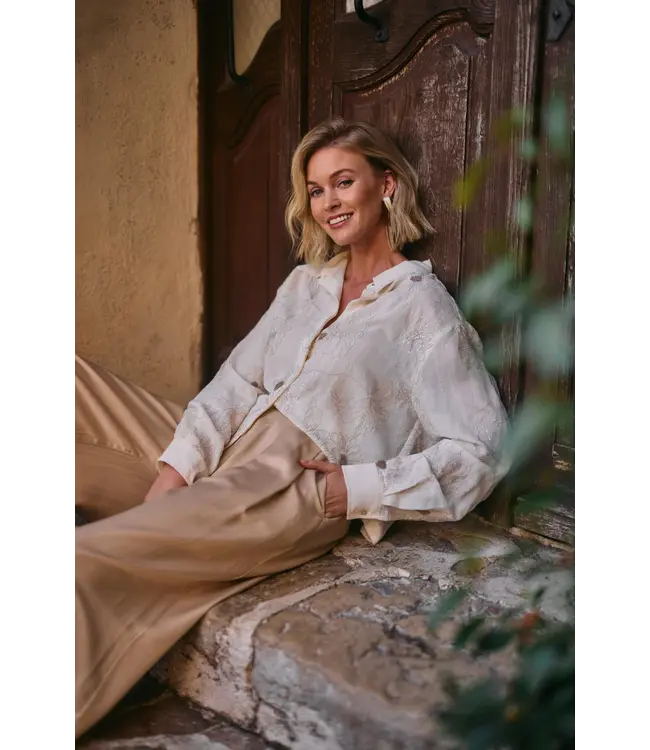 NKS02167-Off White  Adora Blouse Embroidery