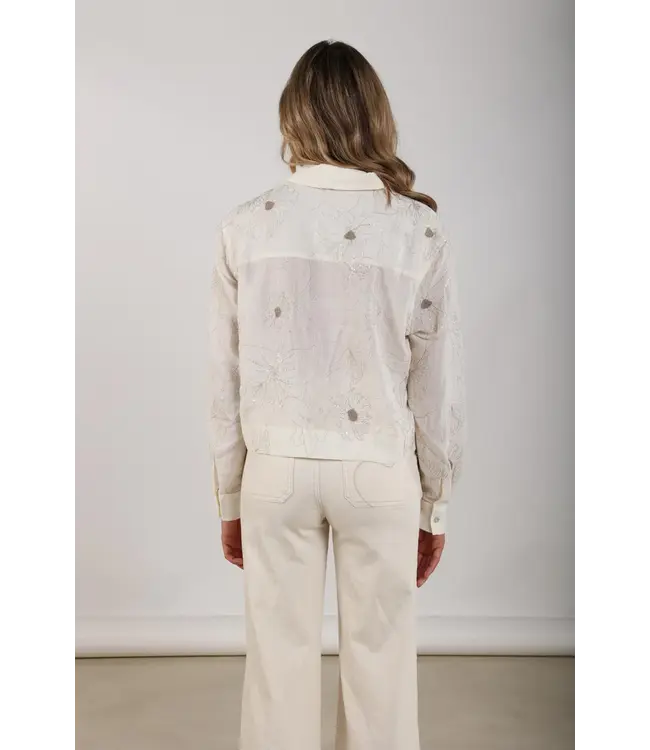 NKS02167-Off White  Adora Blouse Embroidery