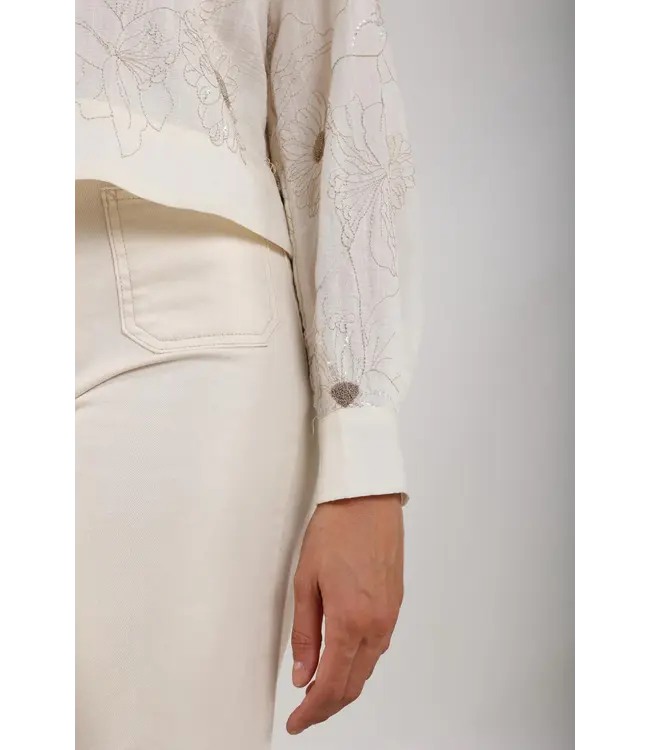 NKS02167-Off White  Adora Blouse Embroidery