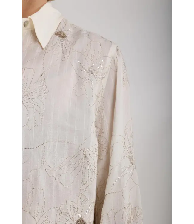 NKS02167-Off White  Adora Blouse Embroidery