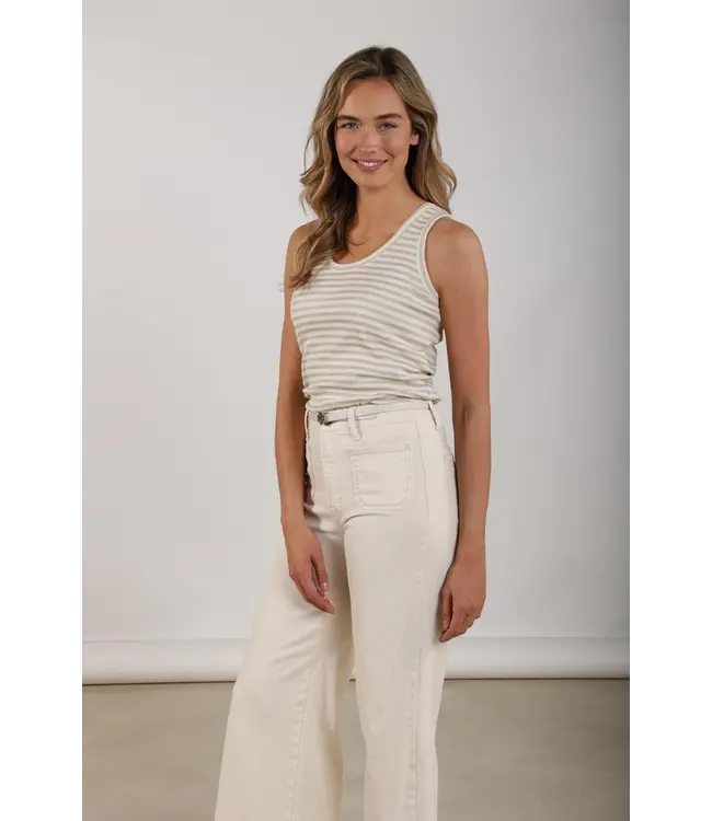 NKS01168-Offwhite/Gold  Steffie Singlet Lurex