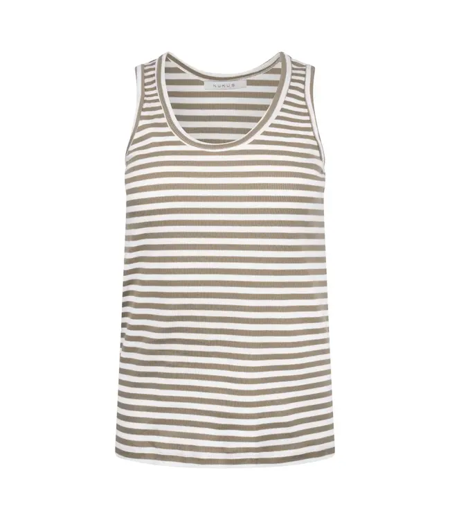 NKS01169-Offwhite/Army  Steffie Singlet