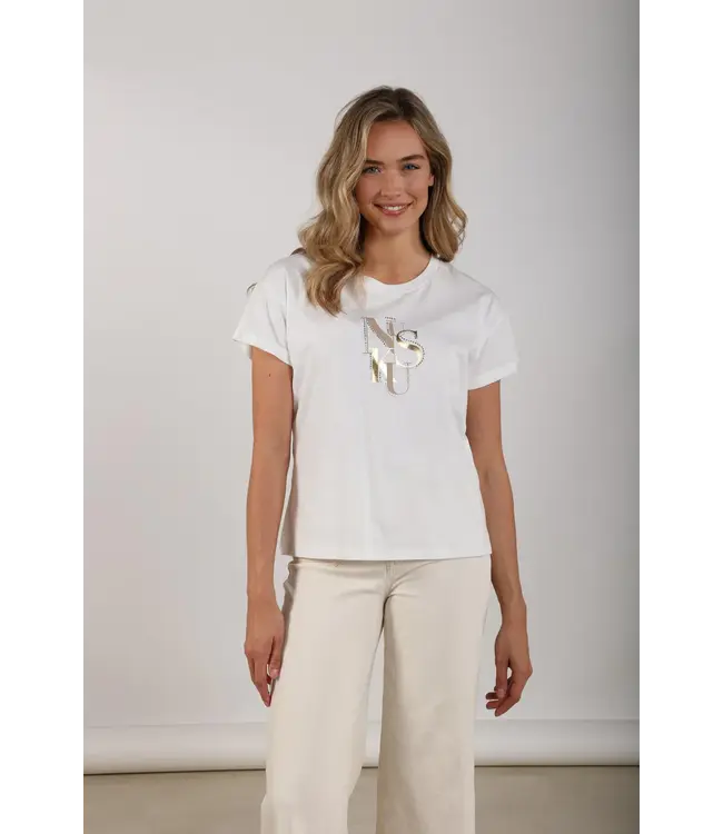 NKS04018-Offwhite/Sand  Rowena Shirt