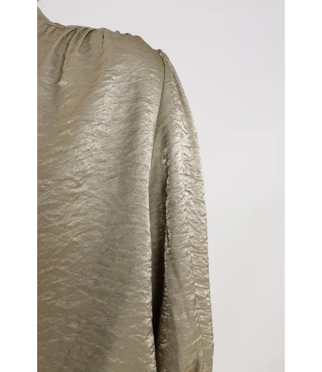 NKS02231-Army  Lilly Blouse Shiny