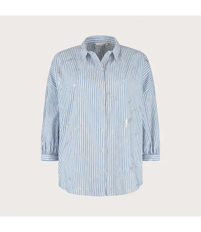CR0129/BlueStriped  Cath blouse