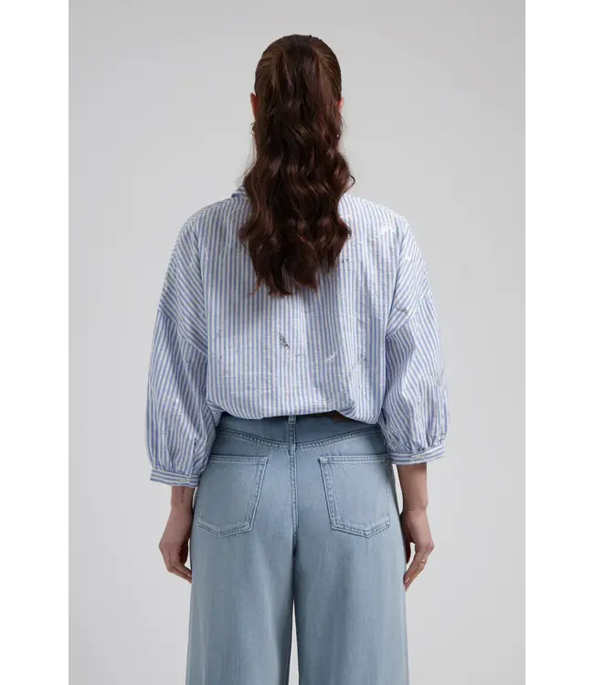 CR0129/BlueStriped  Cath blouse