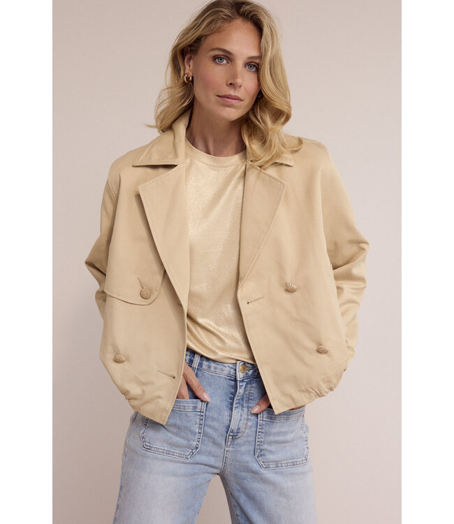 C03-19-802/001225-Pebble  Short Trench Jacket
