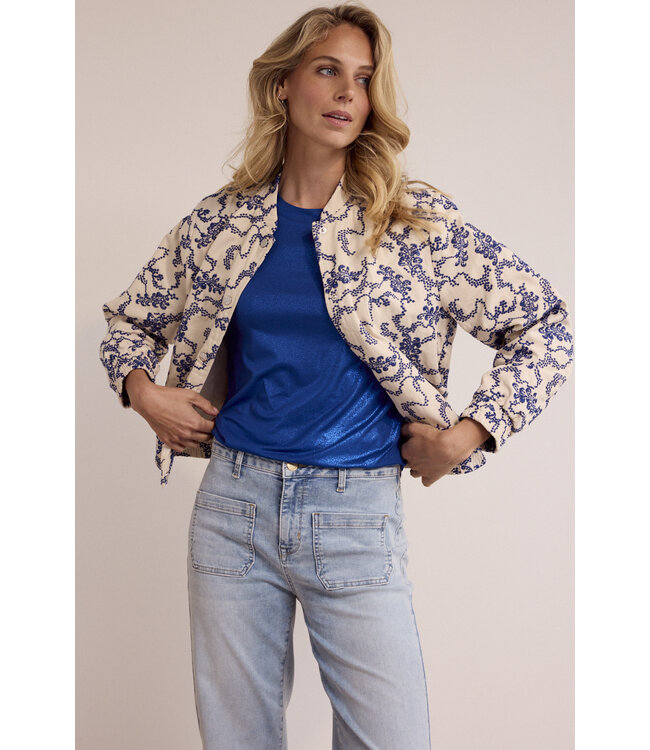 C05-19-801/006800-Stone  Embroidered Bomber Jacket