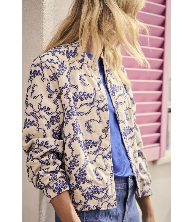 C05-19-801/006800-Stone  Embroidered Bomber Jacket