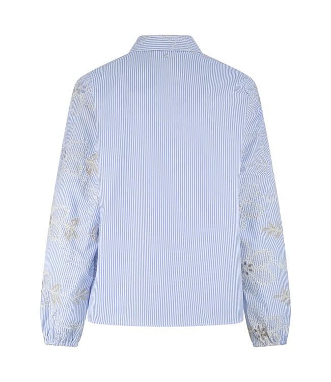C41-19-301/005042-BreezyBlue  Flower Embroidery Blouse