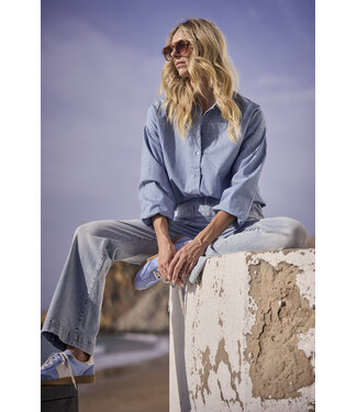 Tramontana C02-19-301/005020-MidBlue  Striped Blouse Rhinestones