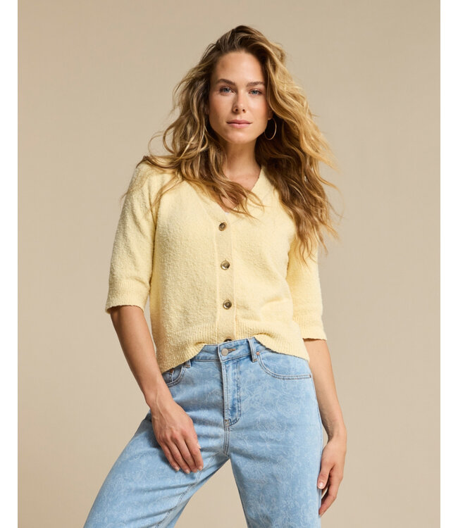 SRB4882/butteryellow  Cardigan Popcorn