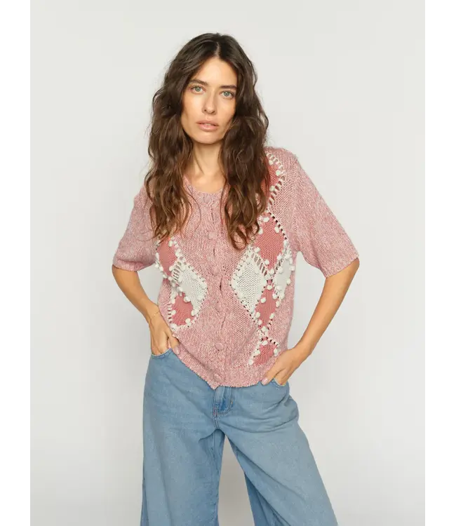 177700/Peachy  MMElio SS Knit Cardigan