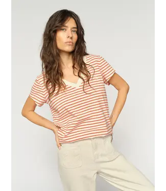 Mos Mosh 178690/SpicyOrange  MMKala V-SS Stripe Tee