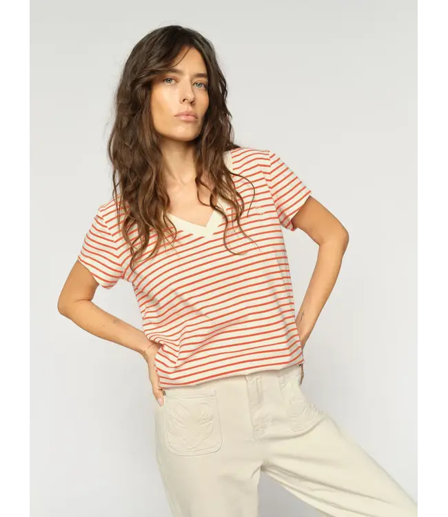 178690/SpicyOrange  MMKala V-SS Stripe Tee