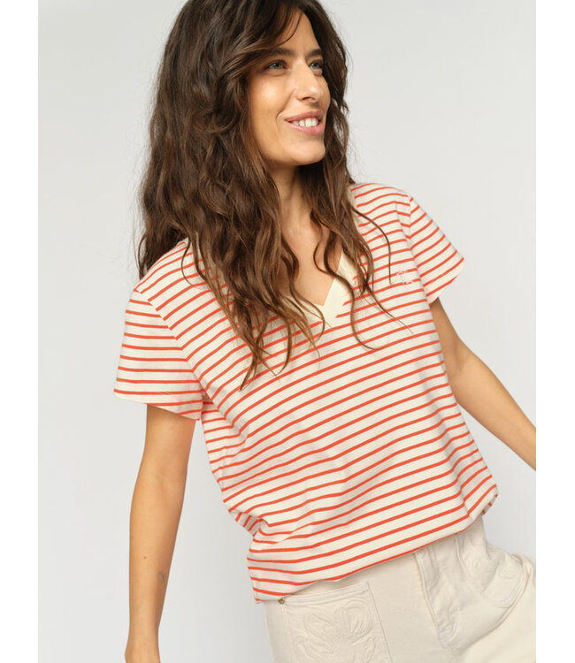 178690/SpicyOrange  MMKala V-SS Stripe Tee