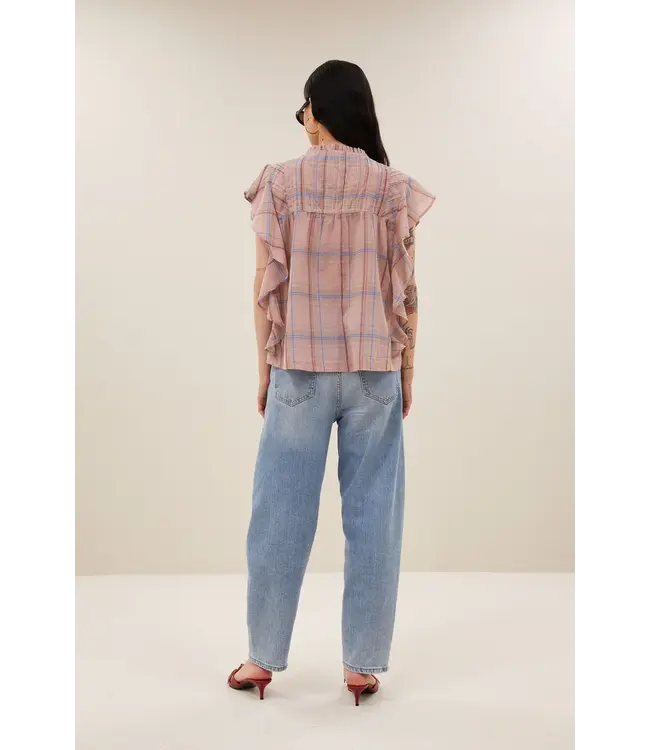 26112035/BlushPinkCheck  danee pink check blouse