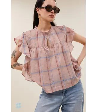 by-bar 26112035/BlushPinkCheck  danee pink check blouse
