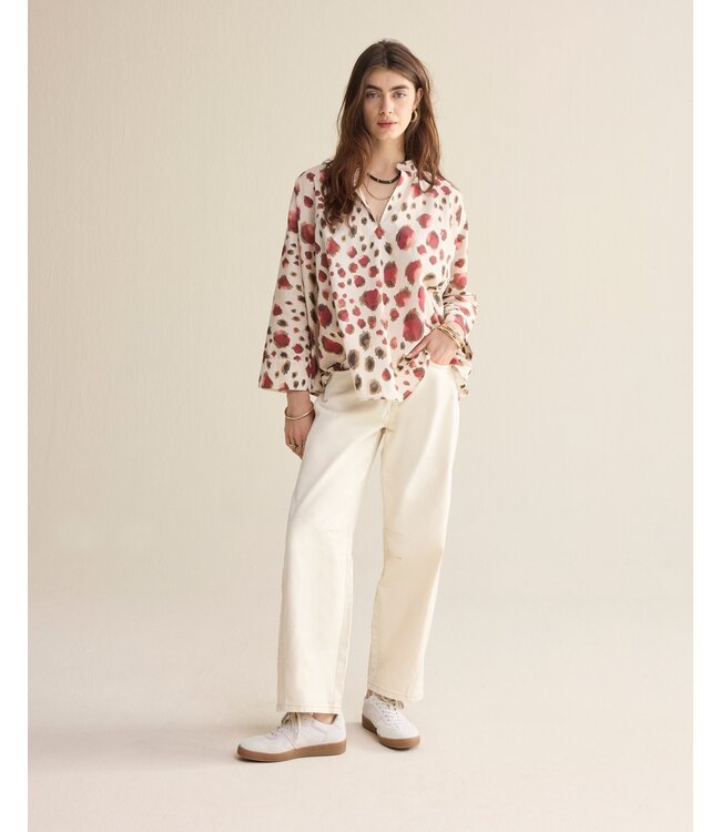 4s2910-12353/000122-Ivory  Cocoon pant Heritage stretch twill