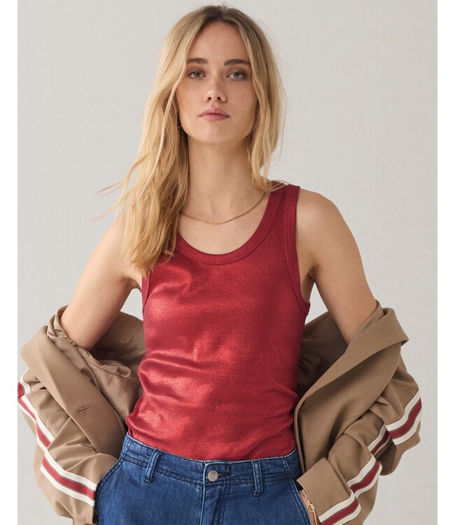 3s4873-5138/000559-Brickred  Rib tanktop cotton rib