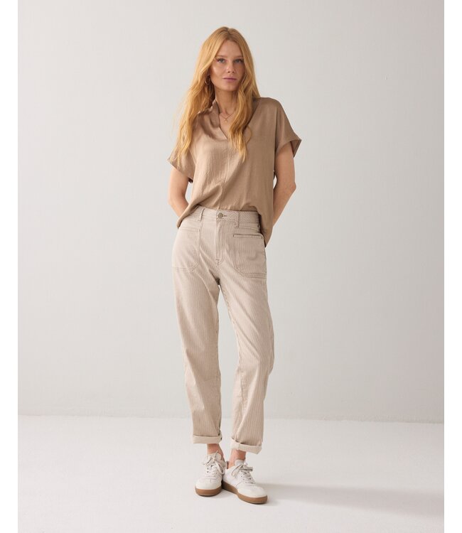 2s3324-11817/000703-Khaki  Top short sleeves Silky touch