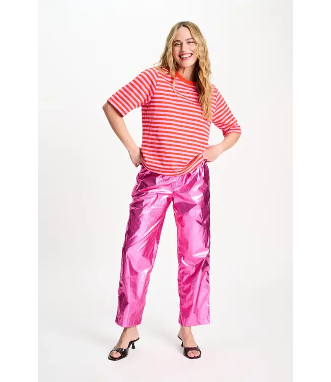 SP9481/MultiColour  TSHIRT - Stripe Orange Pink