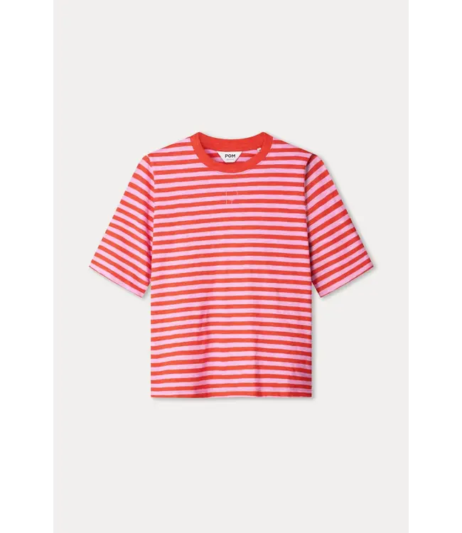 SP9481/MultiColour  TSHIRT - Stripe Orange Pink