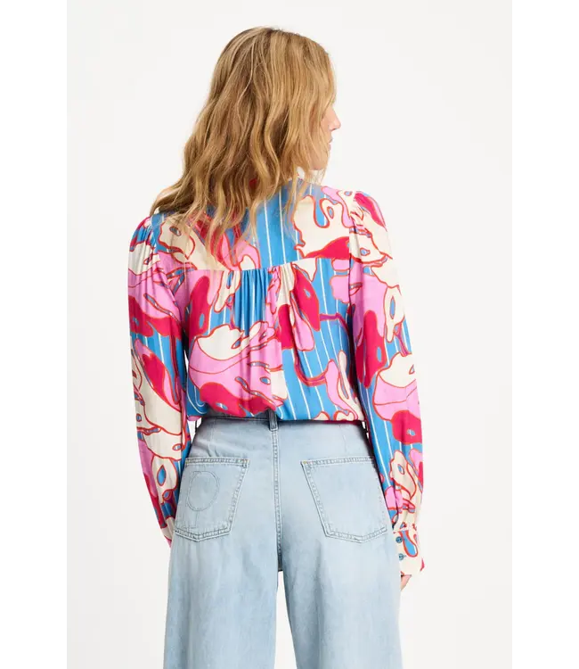 SP9500/MultiColour  BLOUSE - Urban Flora Stripe