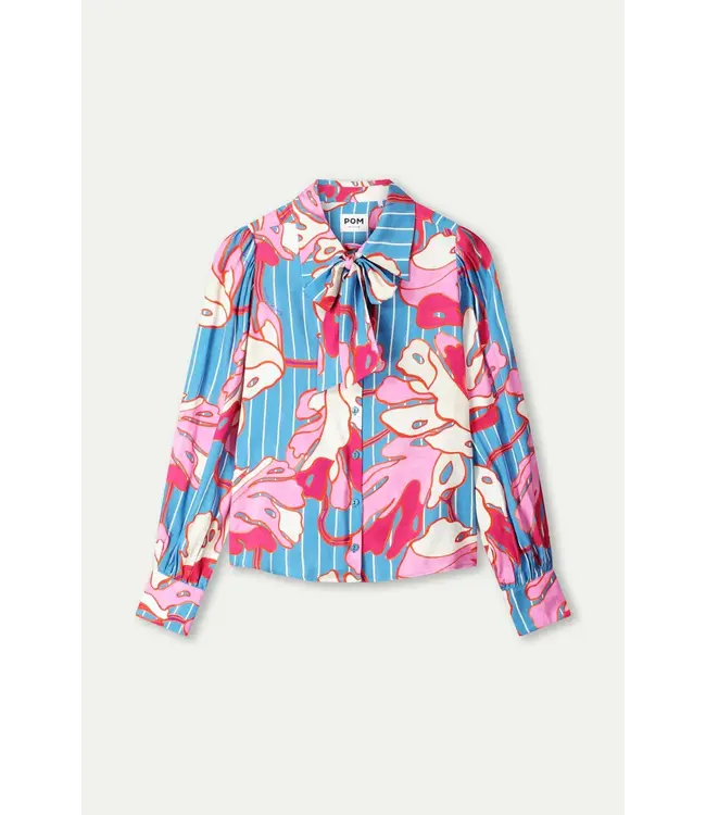 SP9500/MultiColour  BLOUSE - Urban Flora Stripe