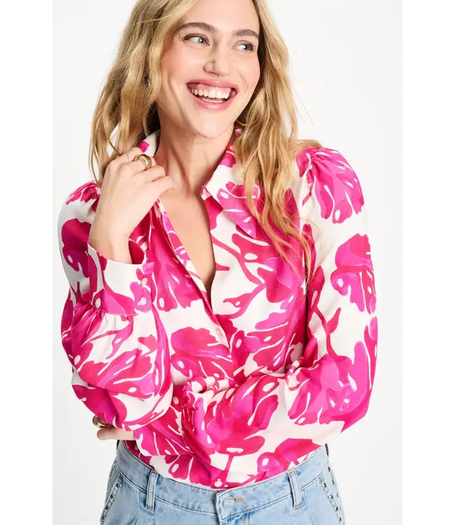 SP9501/MultiColour  BLOUSE - Urban Flora White