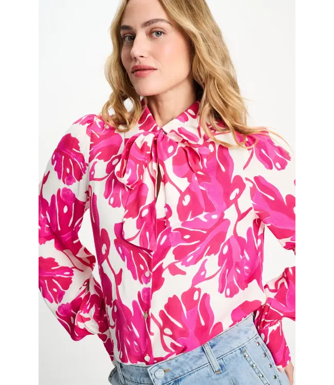 SP9501/MultiColour  BLOUSE - Urban Flora White