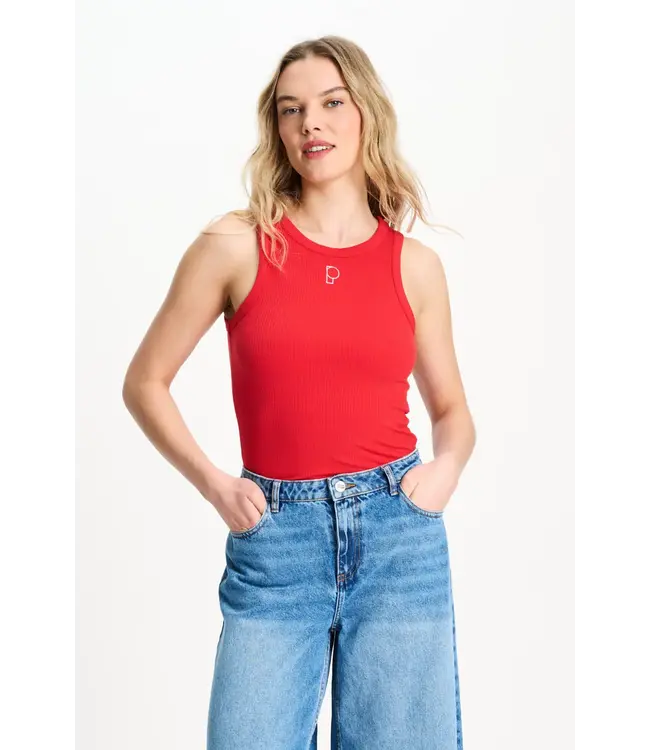 SP9575/Red  TANKTOP - Rib Bloom Red