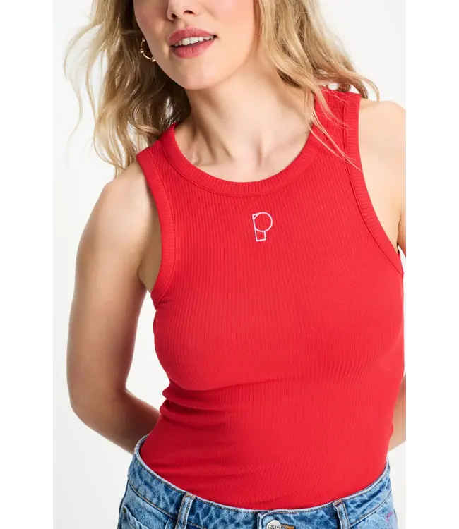 SP9575/Red  TANKTOP - Rib Bloom Red