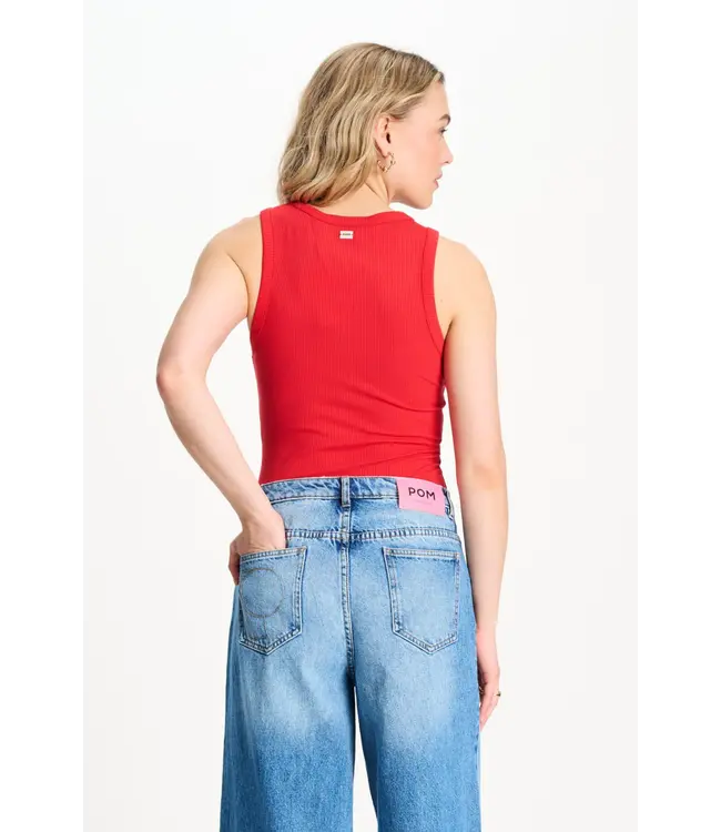 SP9575/Red  TANKTOP - Rib Bloom Red