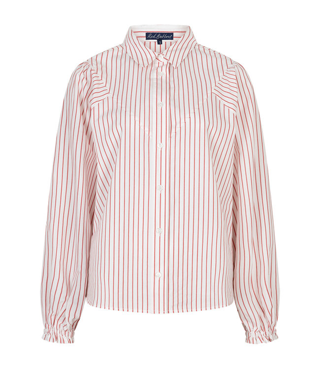 SRB4839A/Red  Victoria Poplin Stripe Long SL