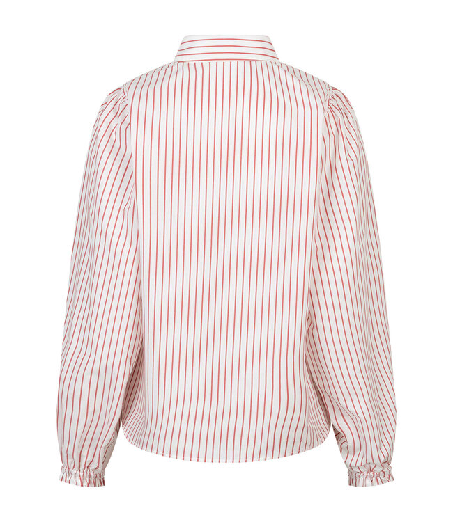 SRB4839A/Red  Victoria Poplin Stripe Long SL