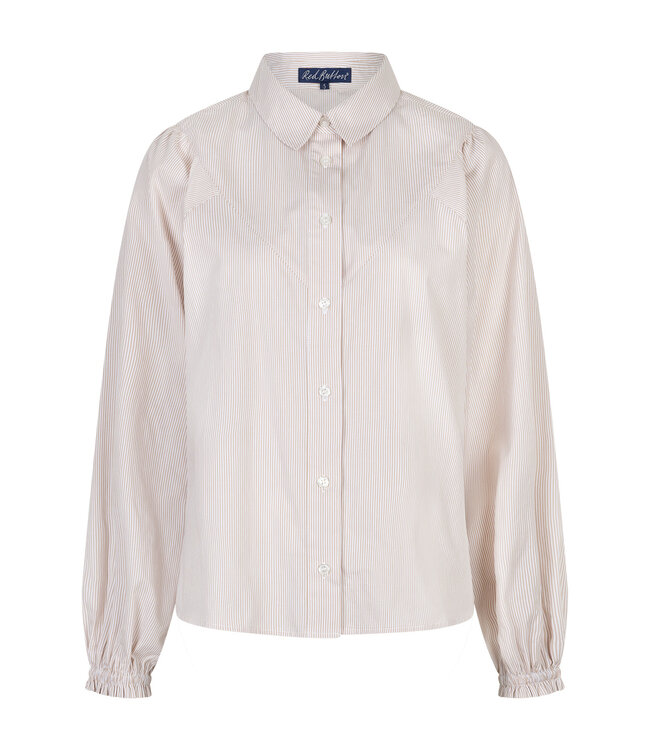 SRB4839/Sand  Victoria Poplin Stripe Long SL