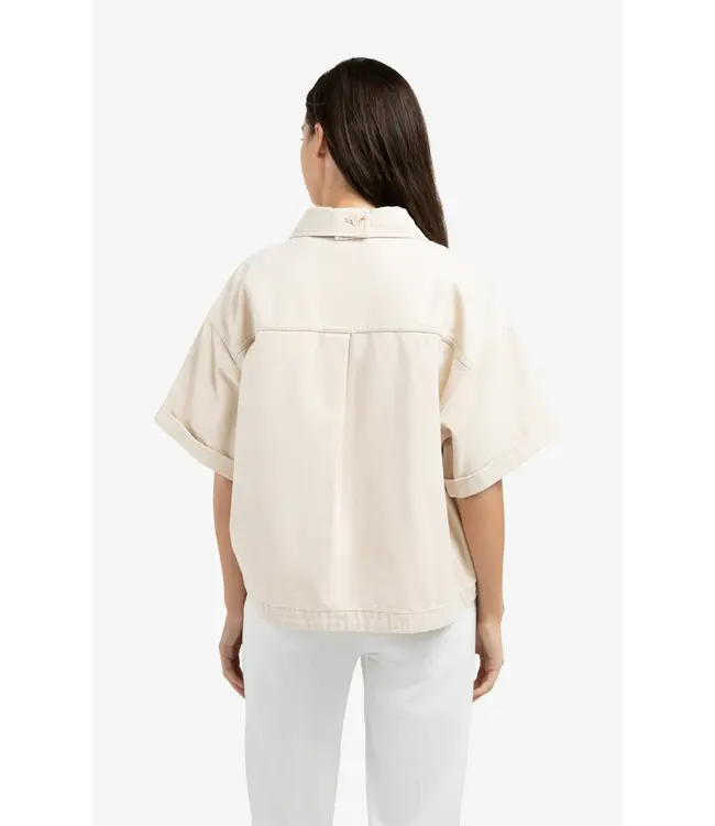 01-511050-603/99056  Denim jacket with short sleeves and patch pockets