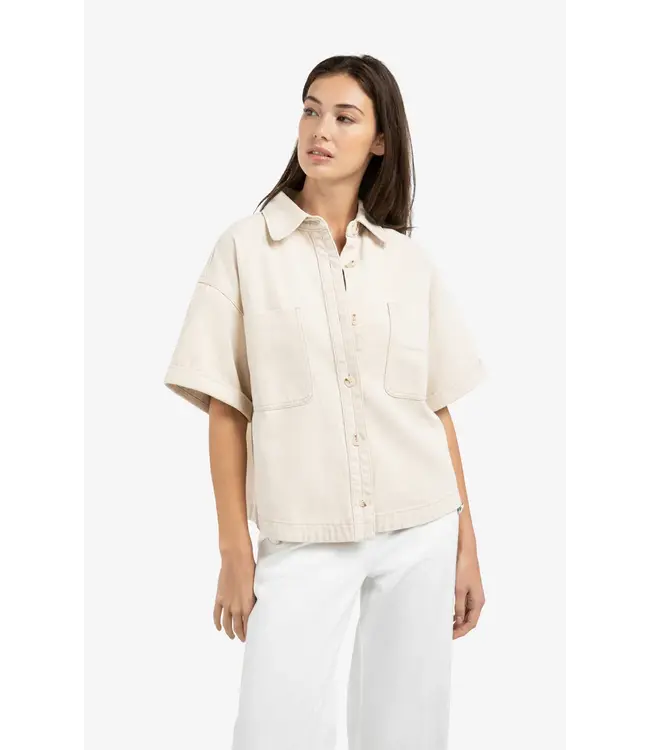 01-511050-603/99056  Denim jacket with short sleeves and patch pockets